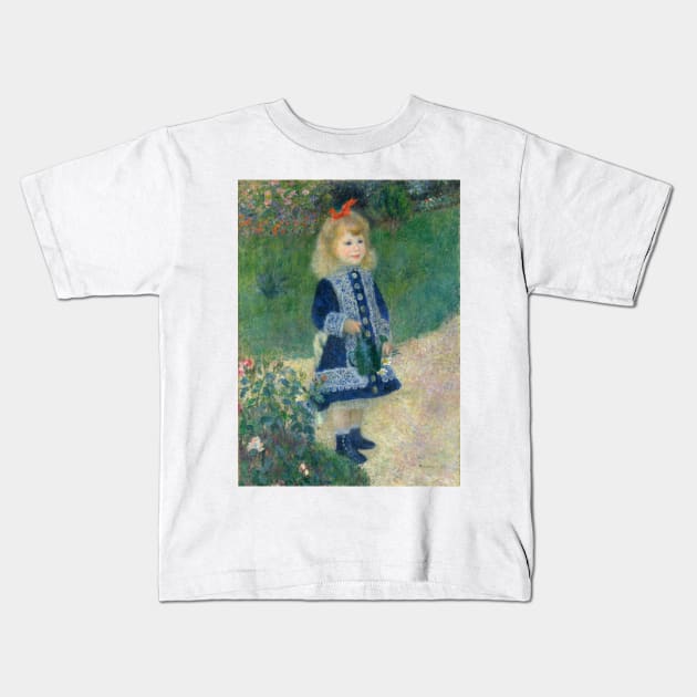 Auguste Renoir A Girl with a Watering Can 1876 Painting Kids T-Shirt by podartist